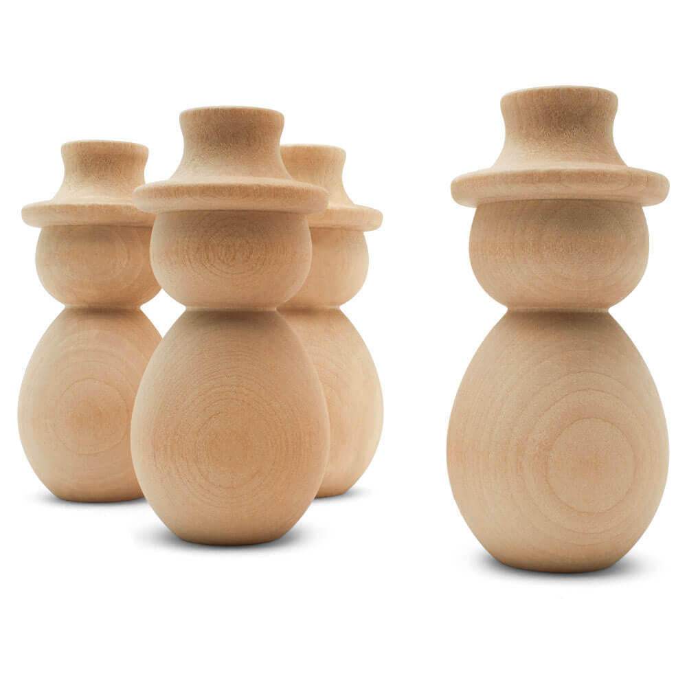 Woodpeckers Crafts Wood Snowman, 4-1/4"