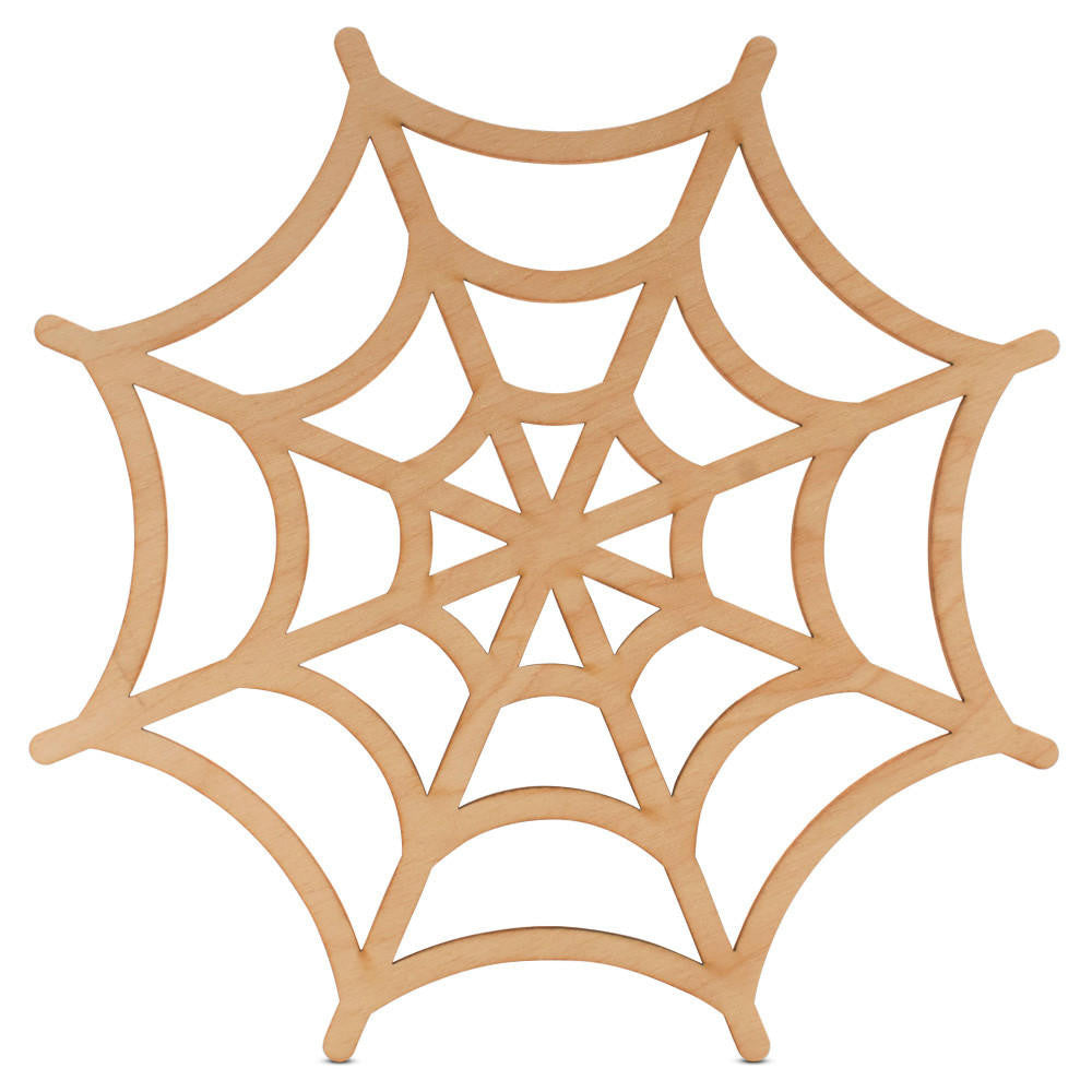 12" Wood Spider Web Cutout