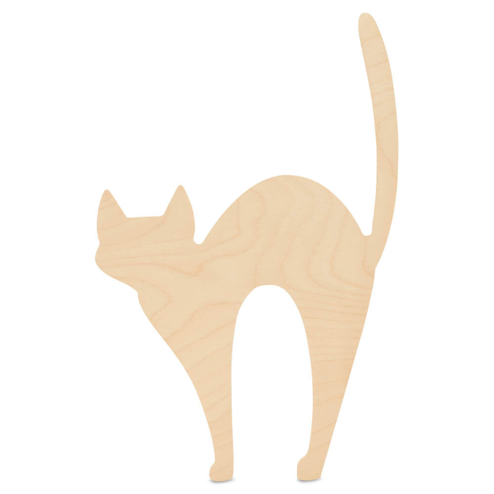 Woodpeckers Crafts Wood Spooky Cat Cutout, 12" x 8"