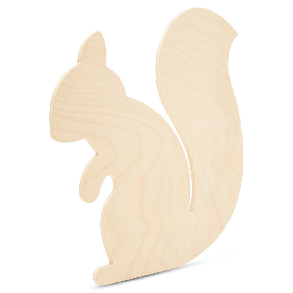 Woodpeckers Crafts Wood Squirrel Wooden Cutout, 12" x 12"