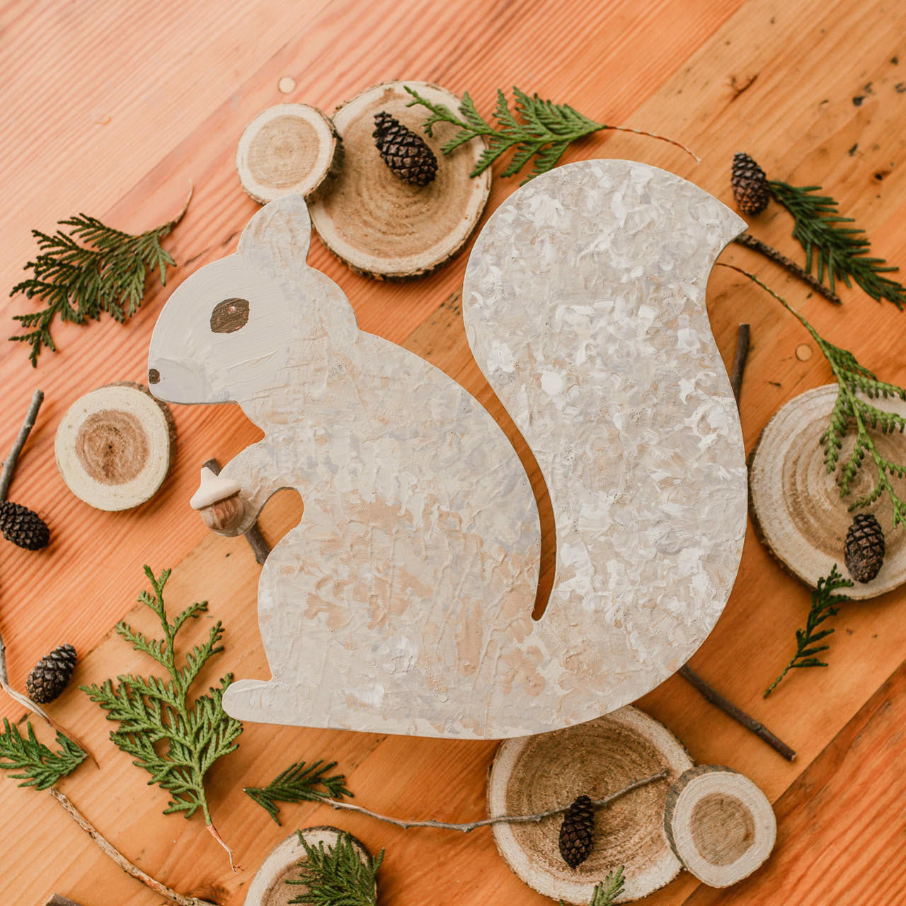 Woodpeckers Crafts Wood Squirrel Wooden Cutout, 12" x 12"