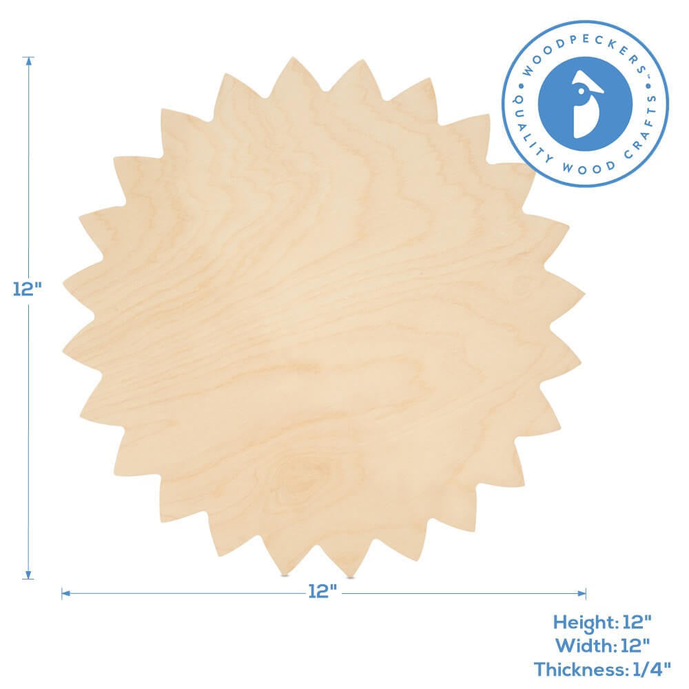 Woodpeckers Crafts Wood Sunflower Cutout, 12" x 12"