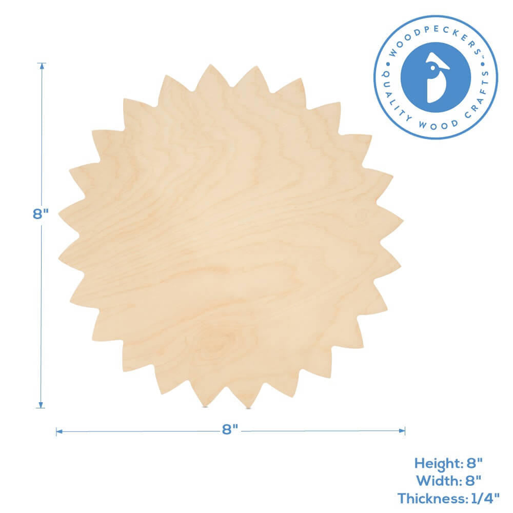 Woodpeckers Crafts Wood Sunflower Cutout, 8" x 8"