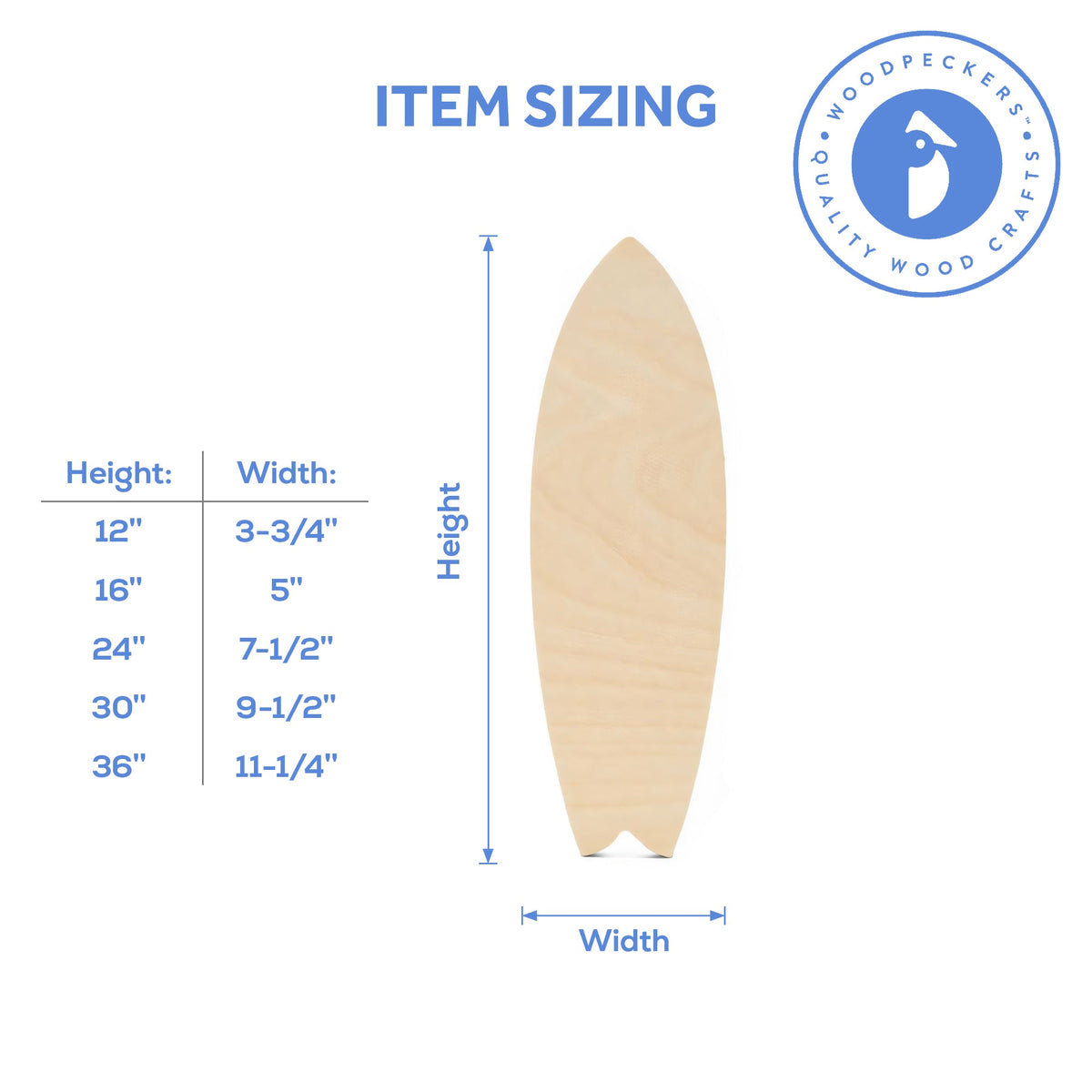 24" Wood Surfboard Cutout