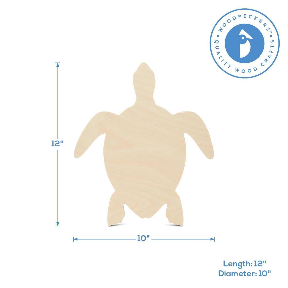 Wood Turtle Cutout, 12"