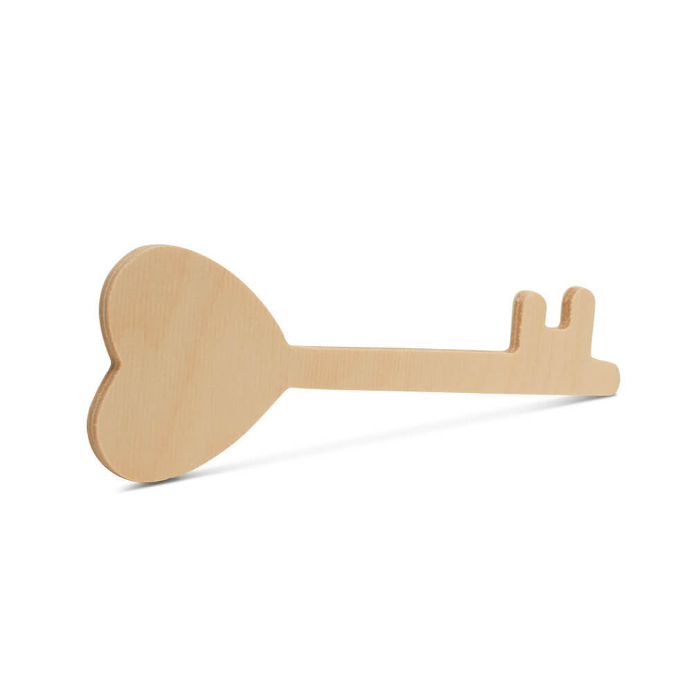 Wood Valentine Key Large Cutout, 12" x 4"