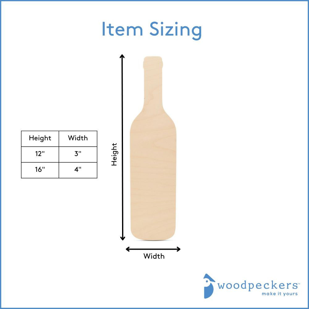 12" Wood Wine Bottle Cutout