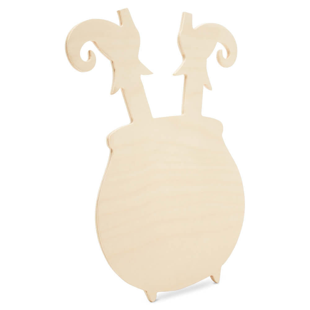 Woodpeckers Crafts Wood Witch in a Cauldron Cutout, 12" x 10"
