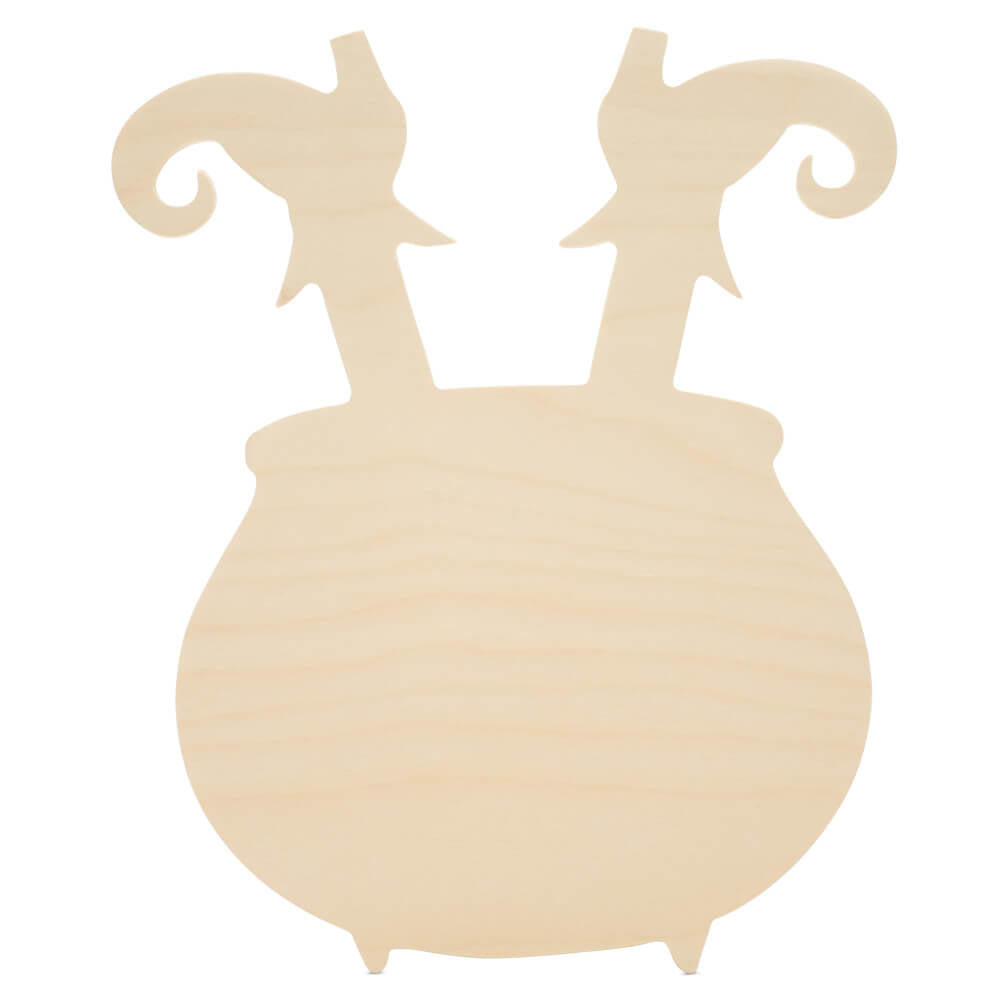 Woodpeckers Crafts Wood Witch in a Cauldron Cutout, 12" x 10"