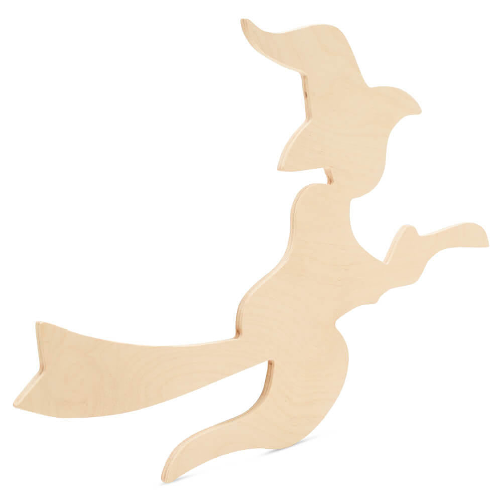 Woodpeckers Crafts Wood Witch on a Broom Cutout, 18" x 12"