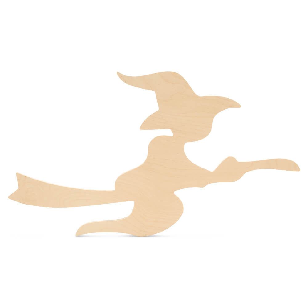 Woodpeckers Crafts Wood Witch on a Broom Cutout, 18" x 12"