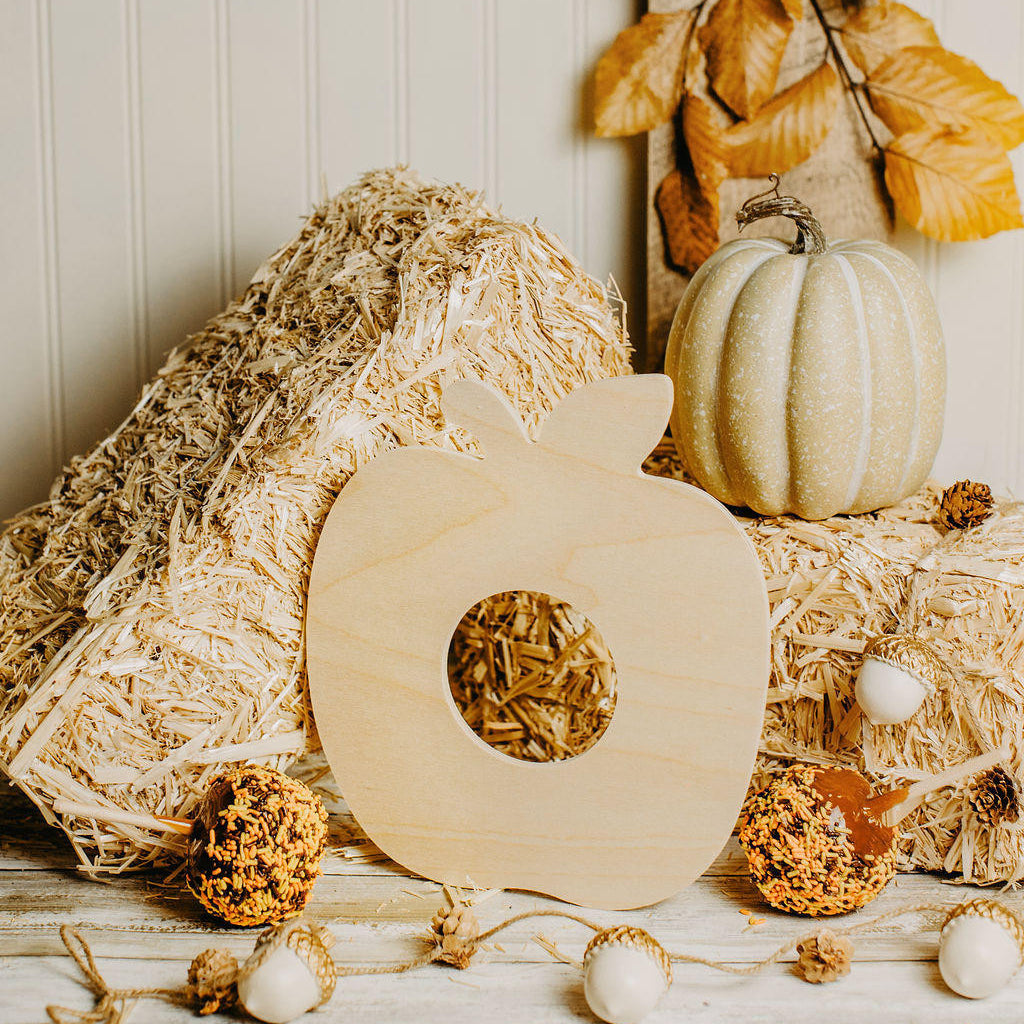 Woodpeckers Crafts Wooden Apple Frame Cutout, 9" , 1/4" Thick