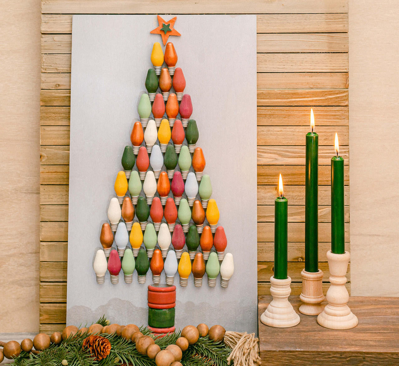 Wooden Christmas Light Bulb, 2-1/8"