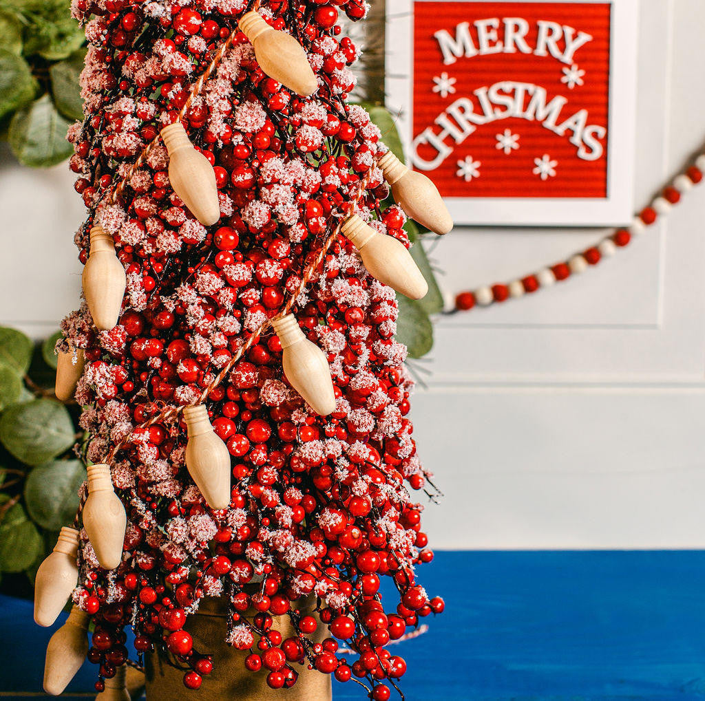 Wooden Christmas Light Bulb, 2-1/8"