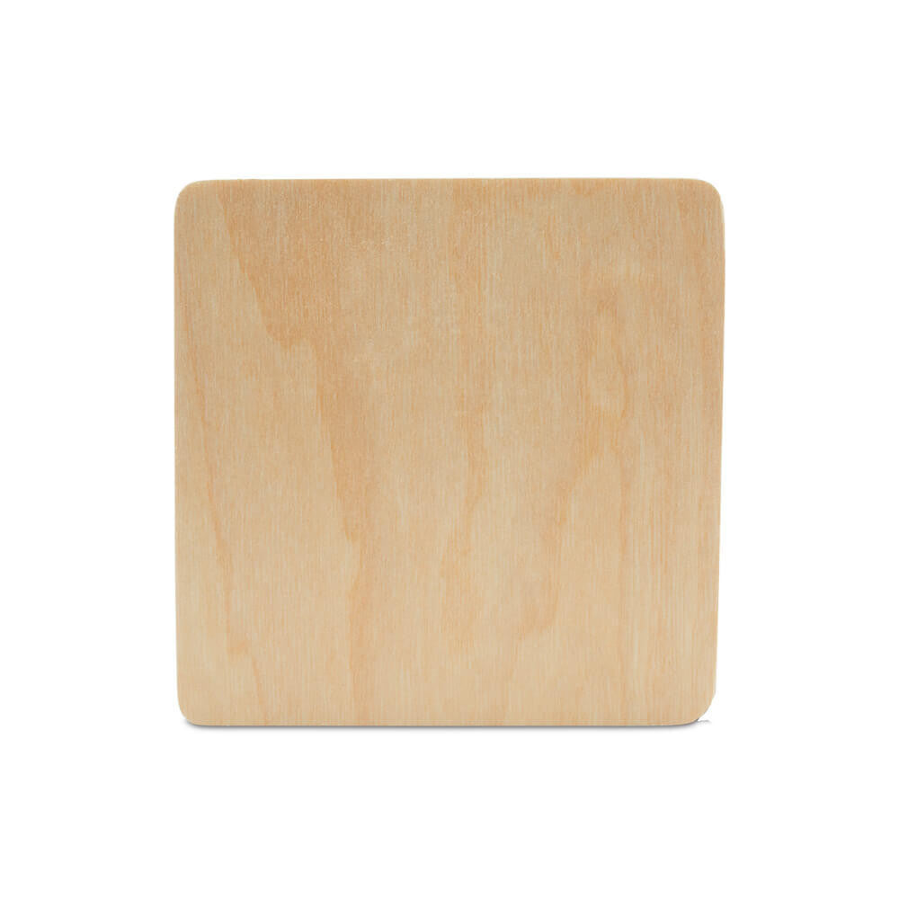 Woodpeckers Crafts Wooden Coaster, Square with Rounded Edges, 4"