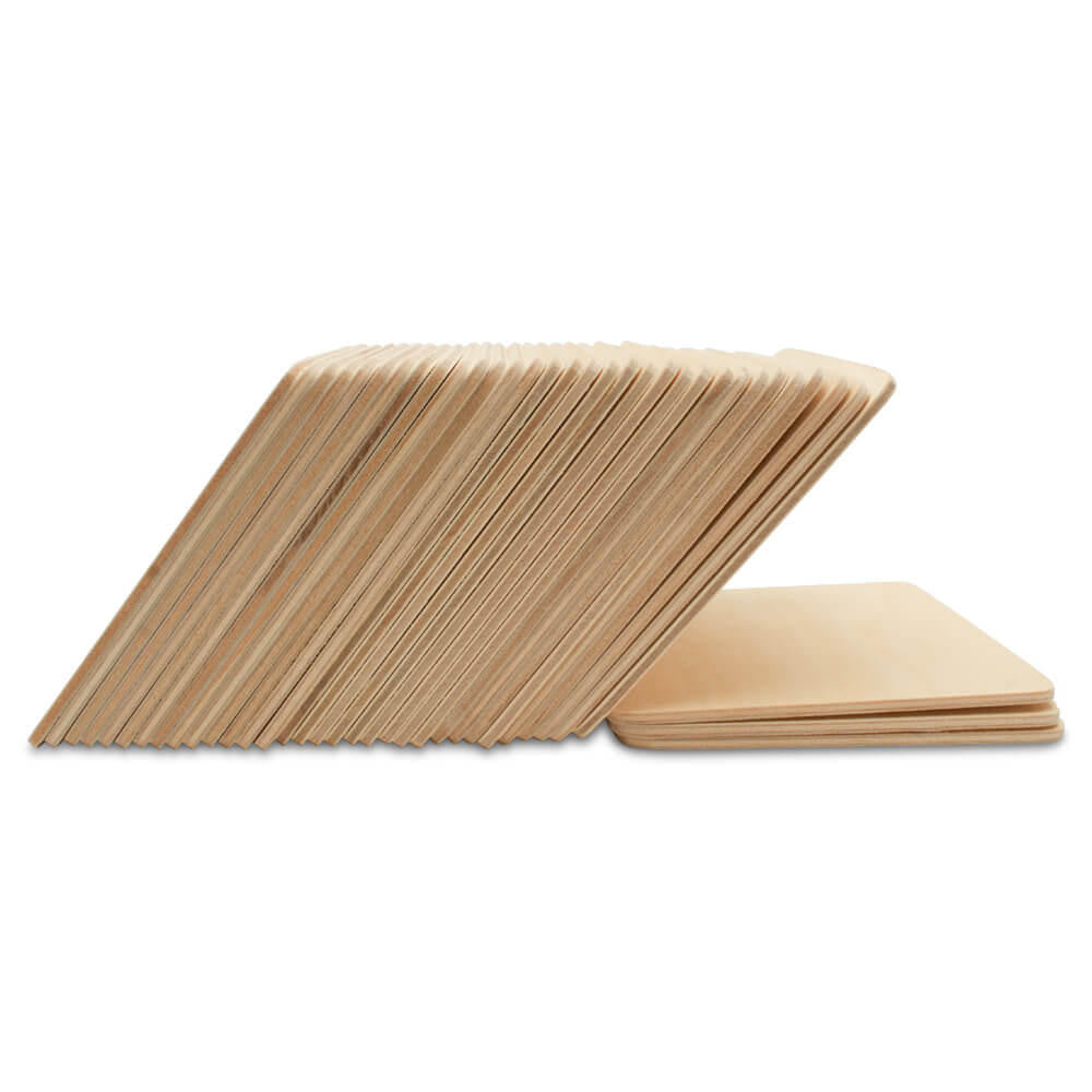 Woodpeckers Crafts Wooden Coaster, Square with Rounded Edges, 4"