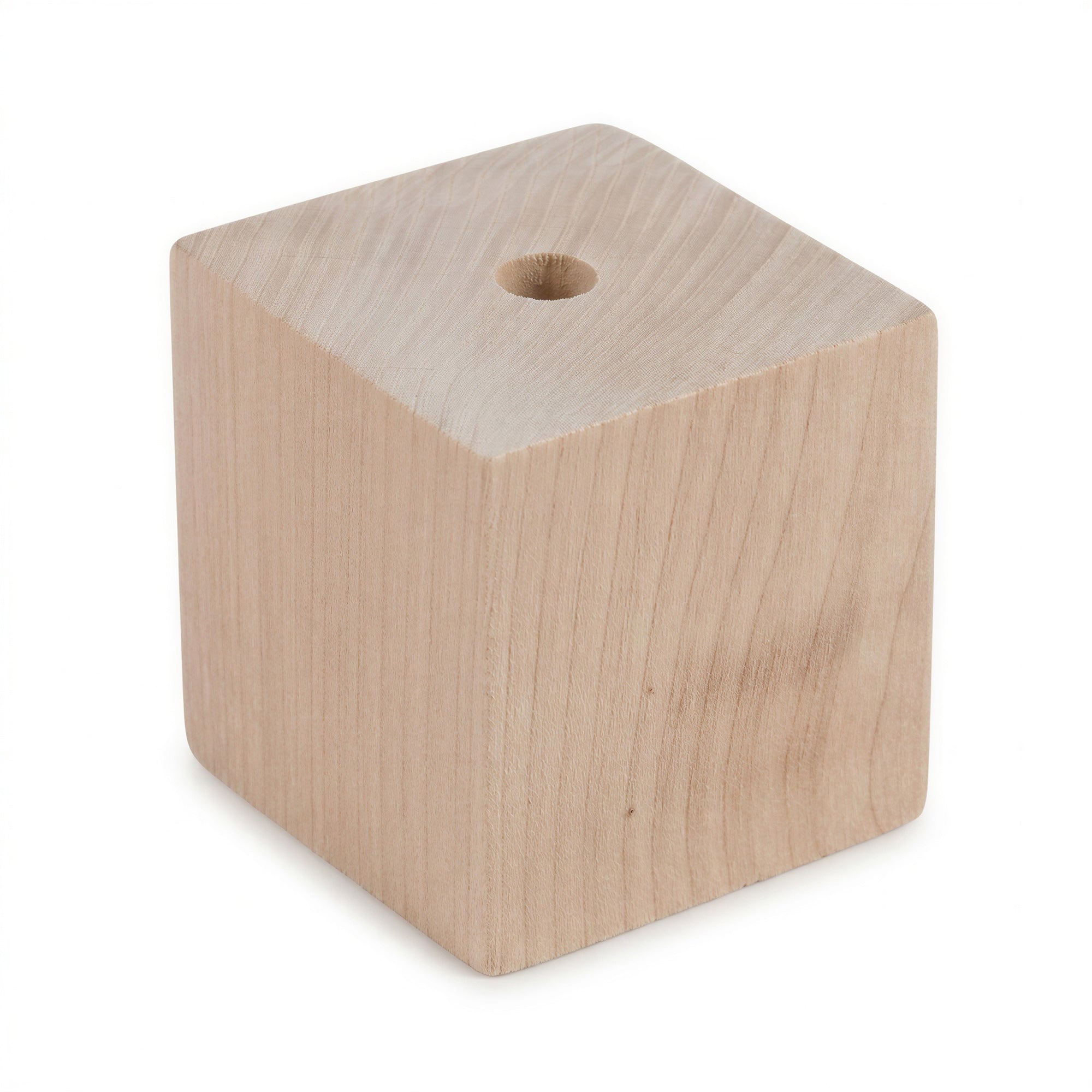 1-3/4” Wooden Cube Ornament With Oversized Hole