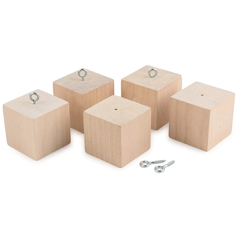 Woodpeckers Crafts Wooden Cube Ornament, 1¾”