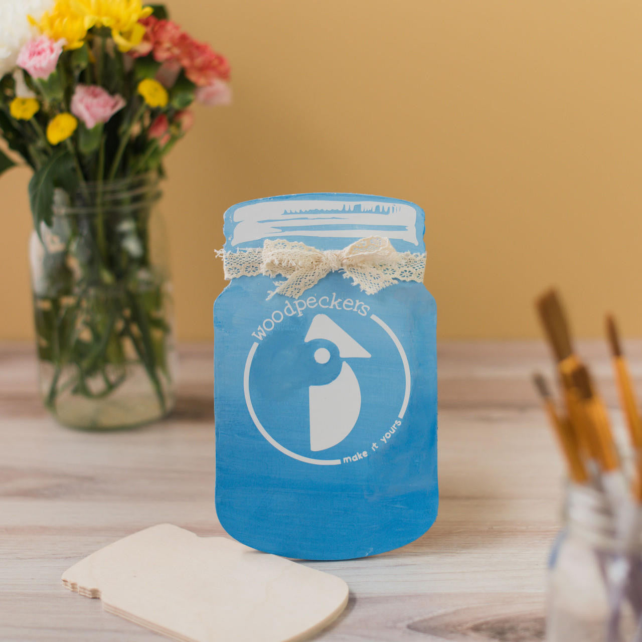 Wooden Cutout Mason Jar, 14"