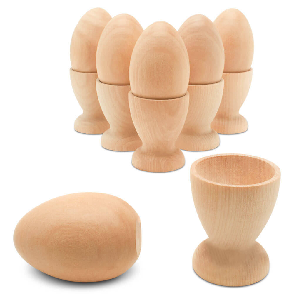 Woodpeckers Crafts Wooden Egg Cup Holders for 2-1/2" Egg
