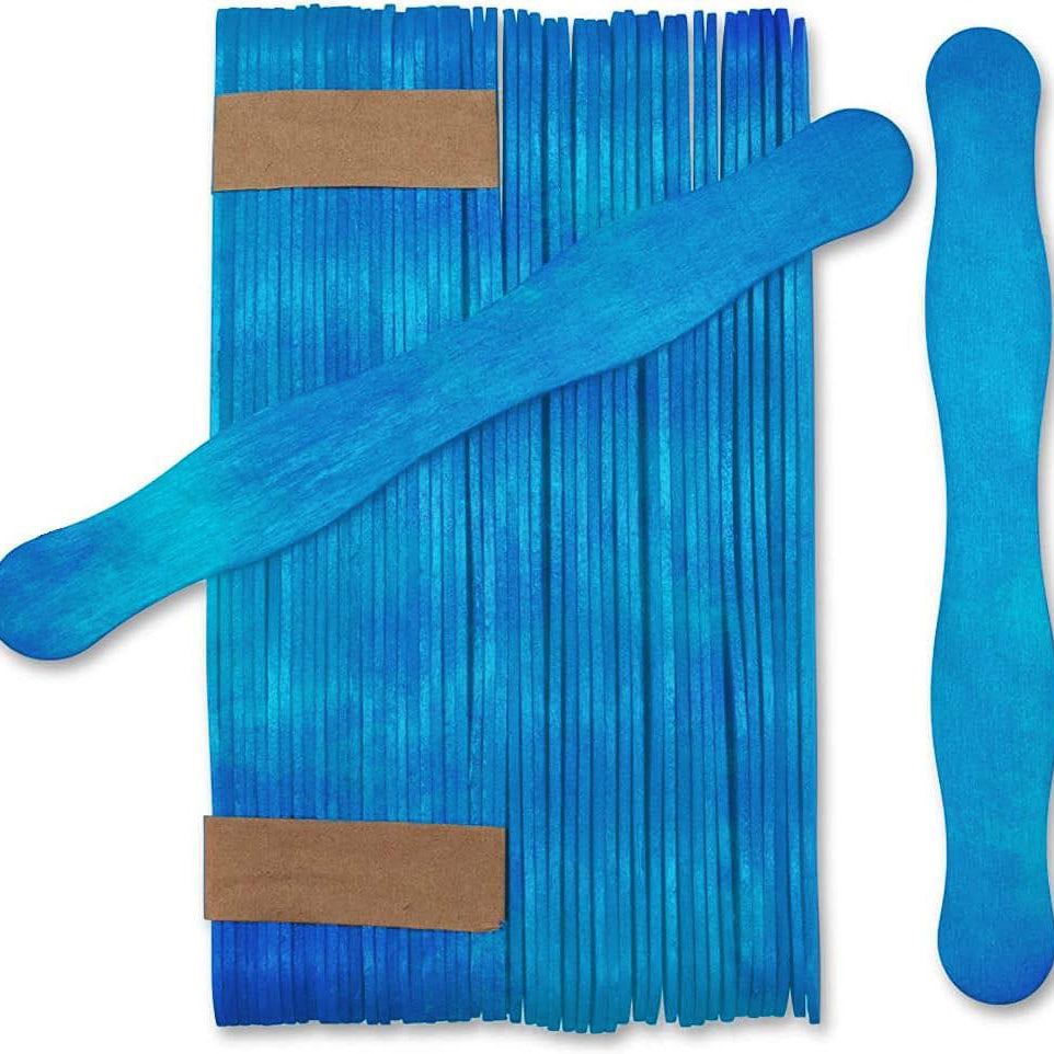 Woodpeckers Crafts Wooden Fan Handles in Blue
