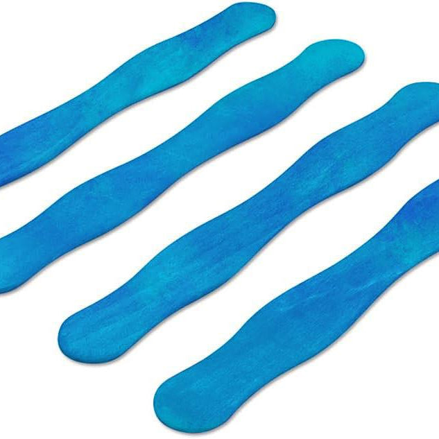 Woodpeckers Crafts Wooden Fan Handles in Blue