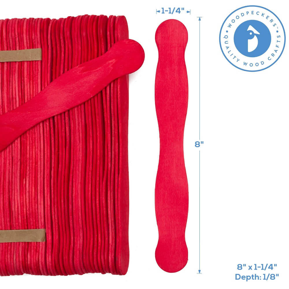 Woodpeckers Crafts Wooden Fan Handles in Cherry Red