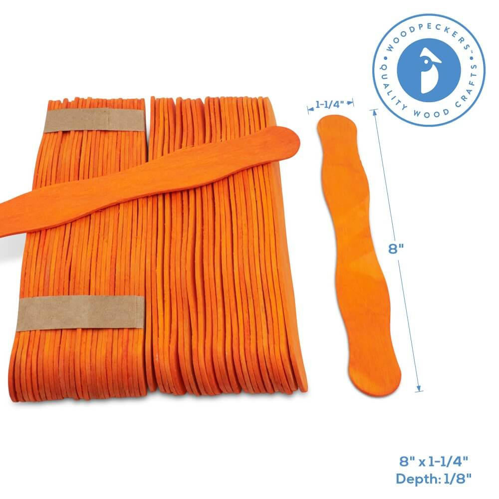 Wooden Fan Handles in Orange