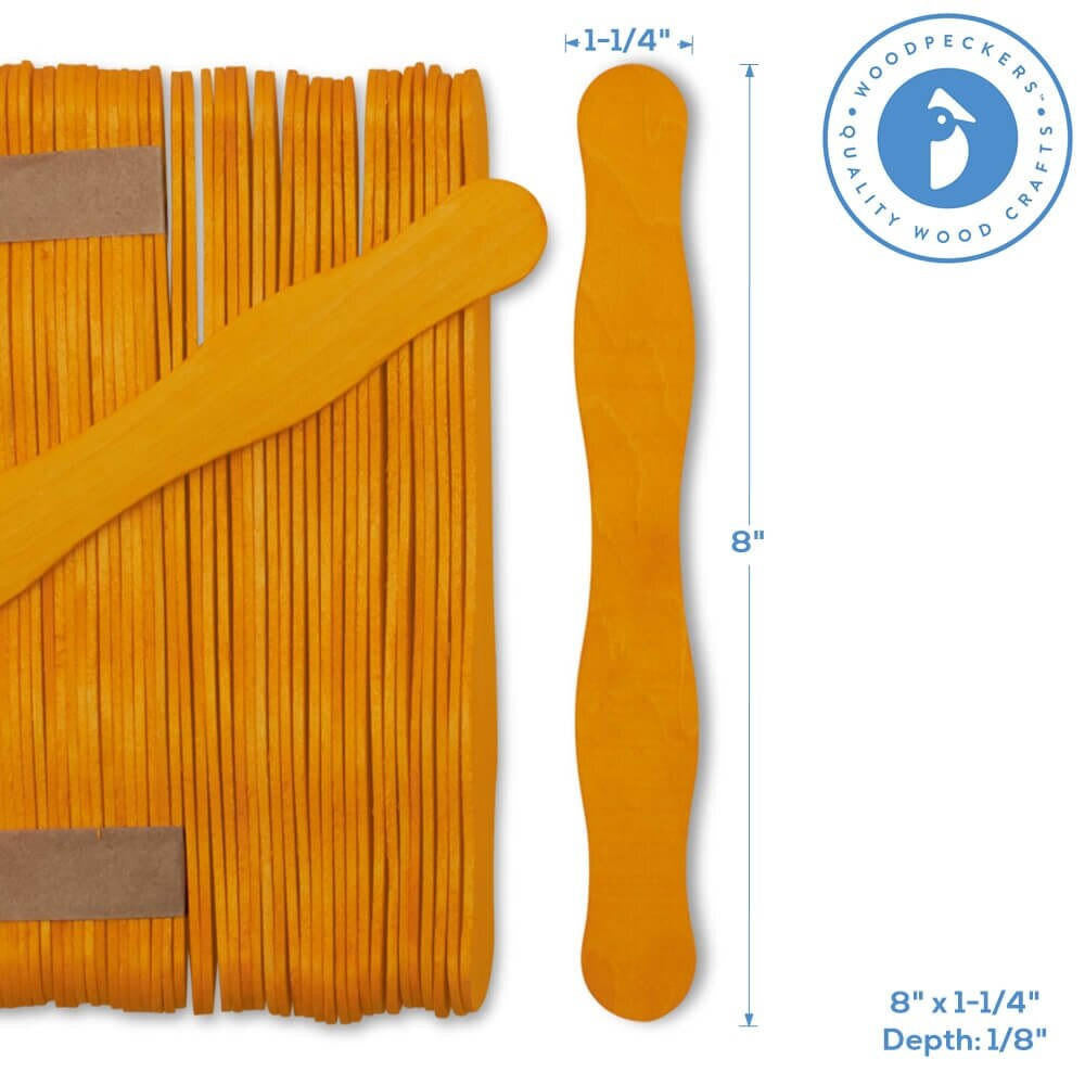 Wooden Fan Handles in Yellow-Orange