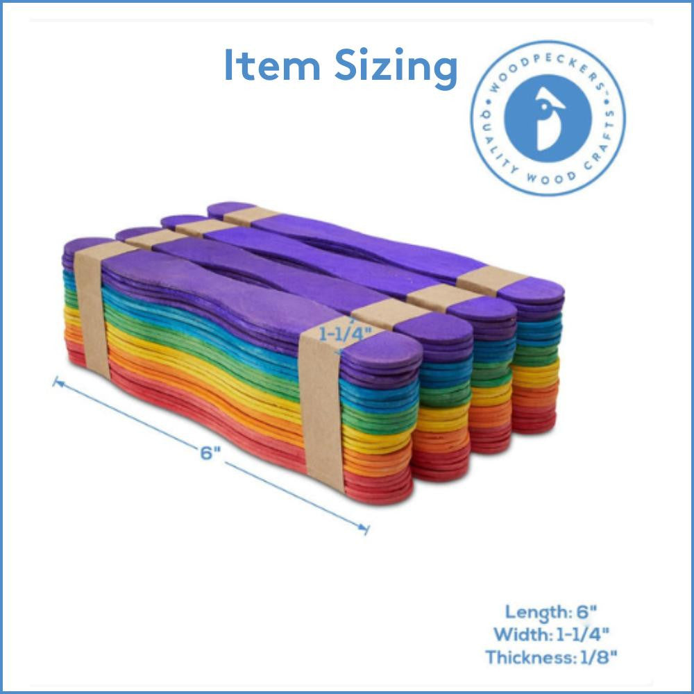 Woodpeckers Crafts Wooden Fan Handles, Variety Pack of 100