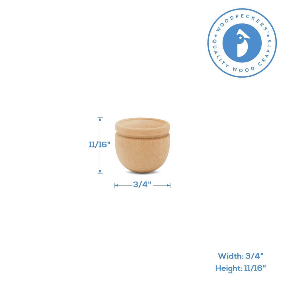 Woodpeckers Crafts Wooden Headlight, (no stem), 3/4"