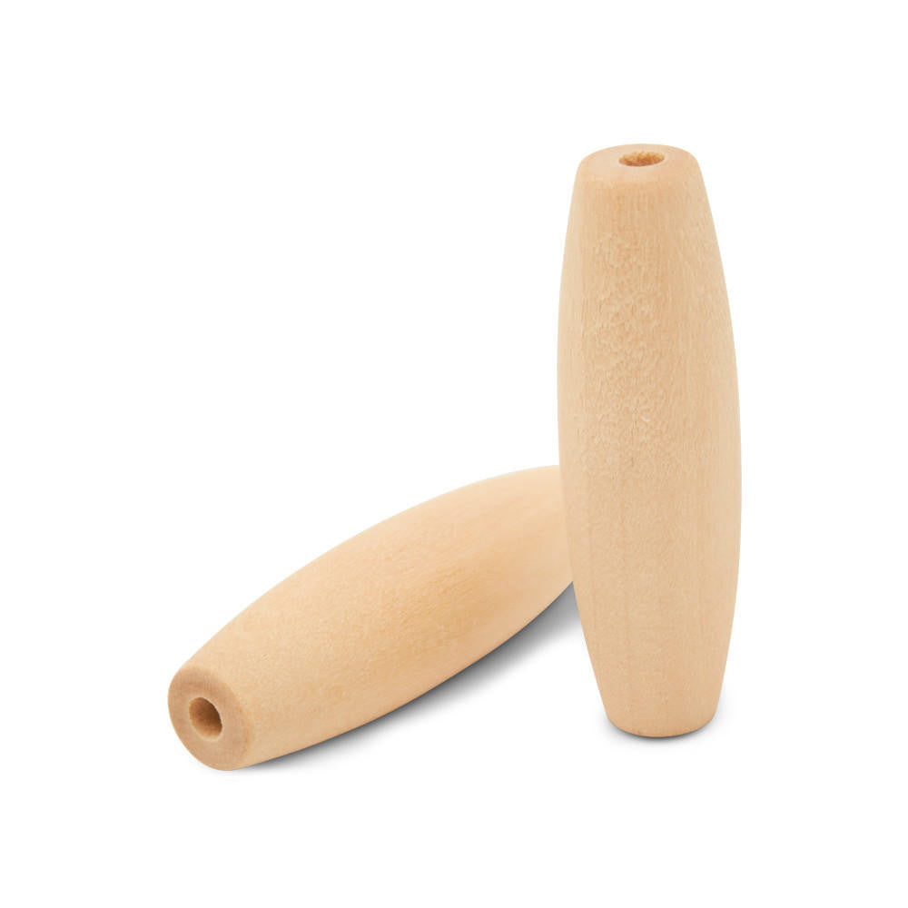 Wooden Macrame Tube Bead , 1-3/4”