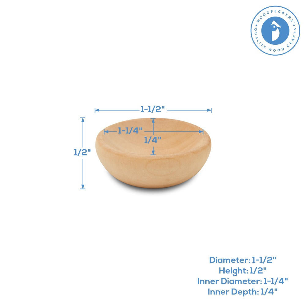 Wooden Mini Bowl,1-1/2"