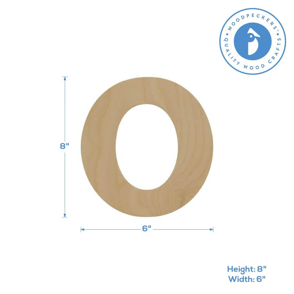 Woodpeckers Crafts Wooden Number 0 Cutout, 8"