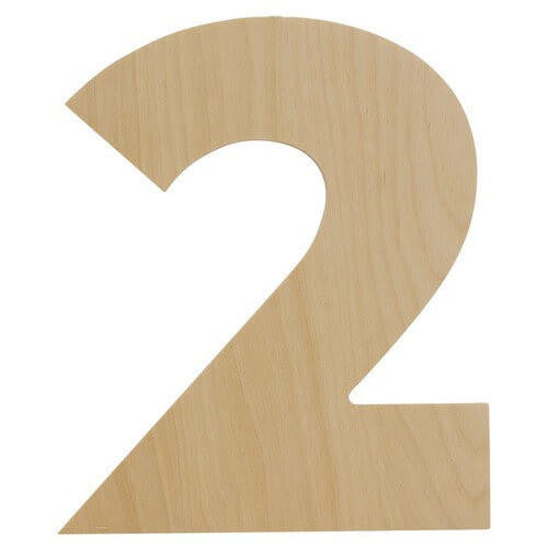 Woodpeckers Crafts Wooden Number 2 Cutout, 8"