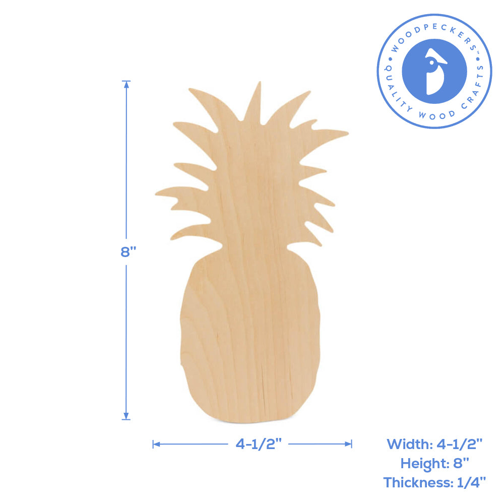 8" Wooden Pineapple Cutout