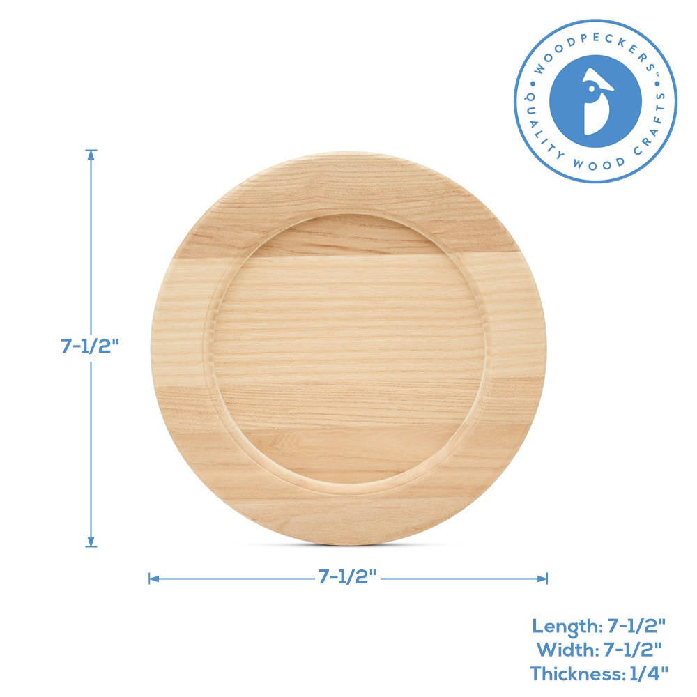 Woodpeckers Crafts Wooden Plate 7-1/5”
