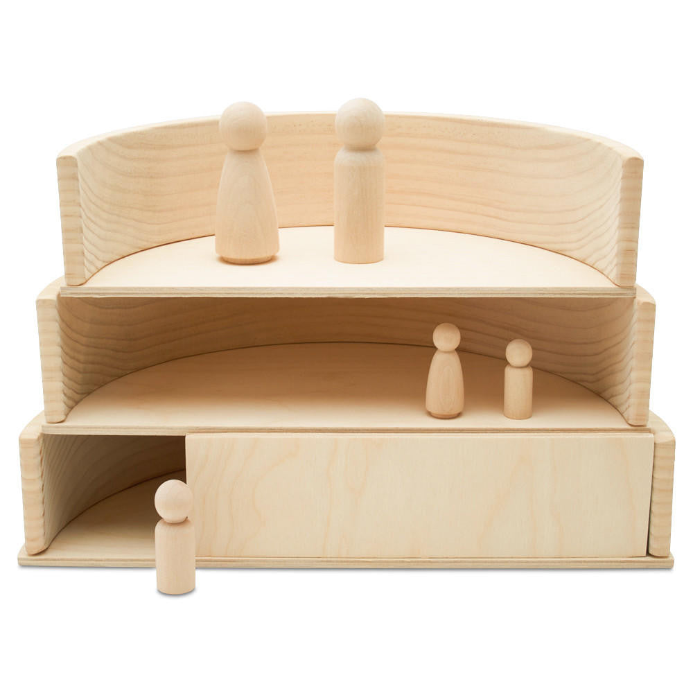 Woodpeckers Crafts Wooden Rainbow Semicircle Building Set, Set of 11