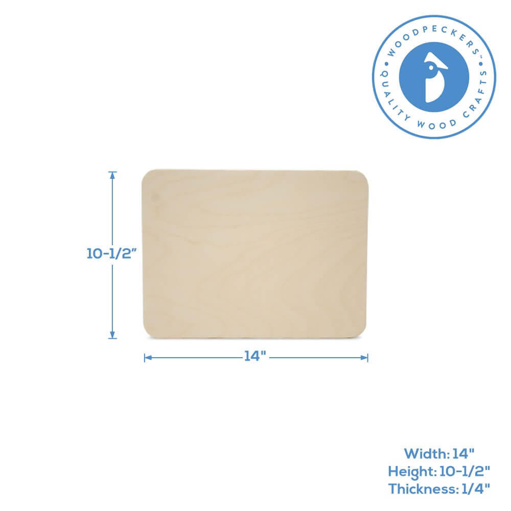 Woodpeckers Crafts Wooden Rounded Rectangle Plaque, 14" x 10-1/2" x 1/4"