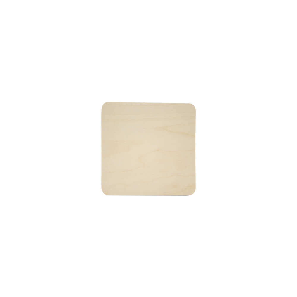 Wooden Rounded Square Coaster, 4”