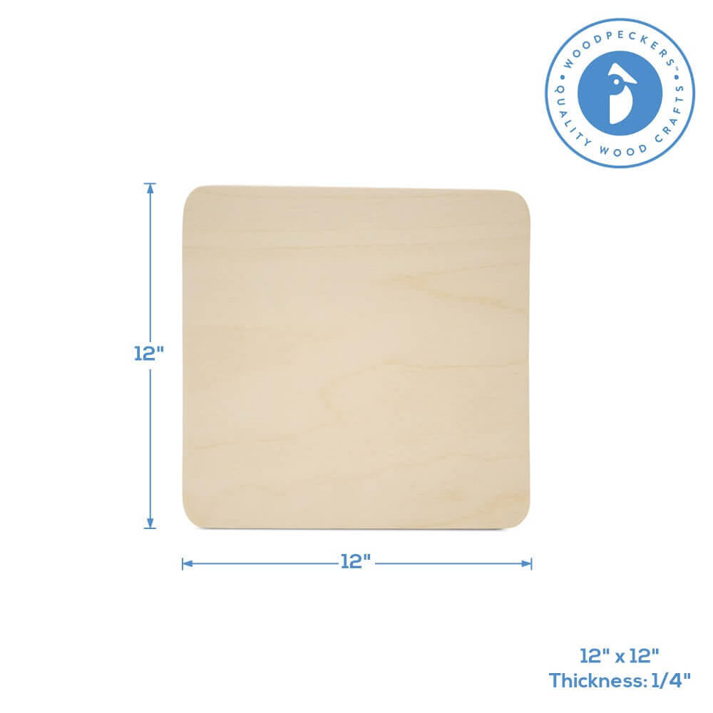Woodpeckers Crafts Wooden Rounded Square Plaque, 12”
