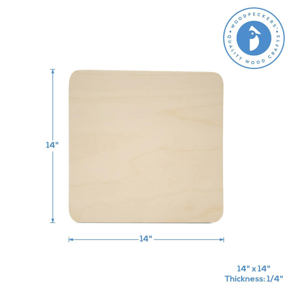Woodpeckers Crafts Wooden Rounded Square Plaque, 14”