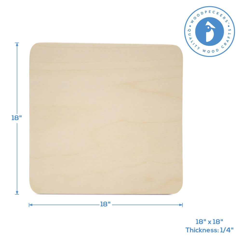 Woodpeckers Crafts Wooden Rounded Square Plaque, 18”