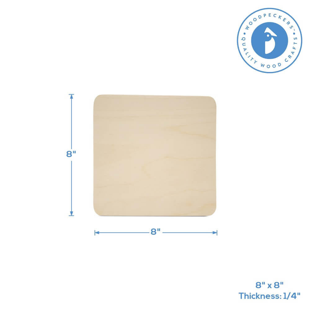 Woodpeckers Crafts Wooden Rounded Square Plaque, 8”