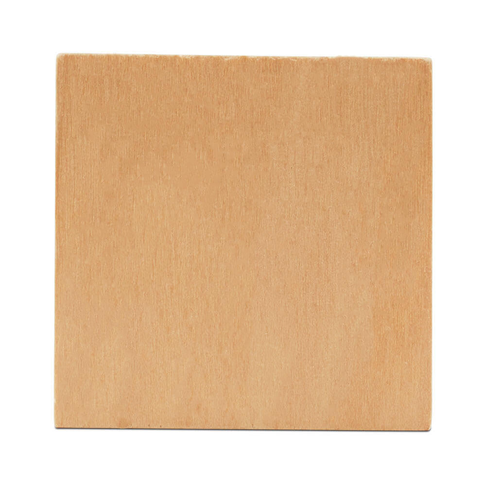 Wooden Square Cutout, 2" by 2", 1/4" thick