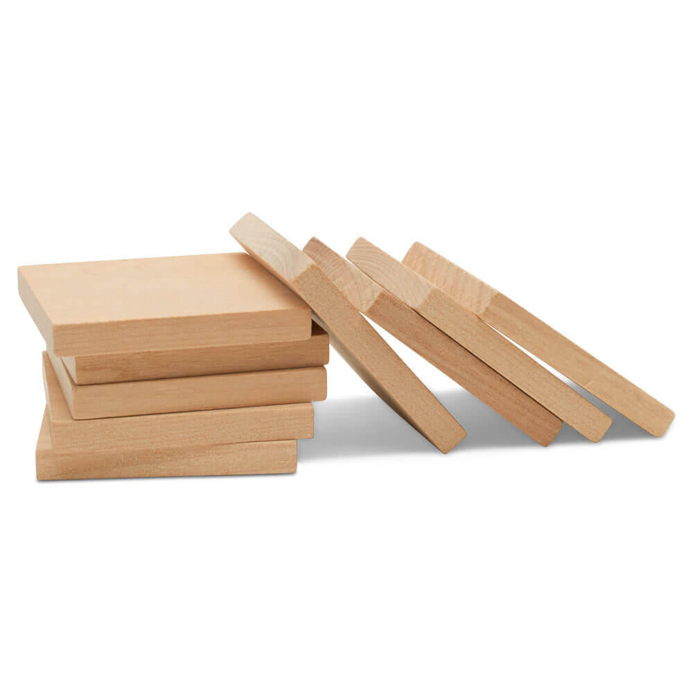 Wooden Square Cutout, 2" by 2", 1/4" thick