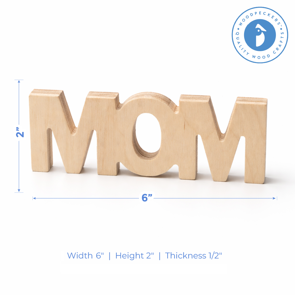 6" Chunky Wood Mother's Day Mom