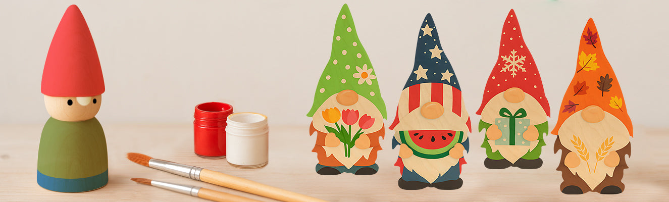 Wooden Gnomes For Christmas, Winter & Year-Round Crafting