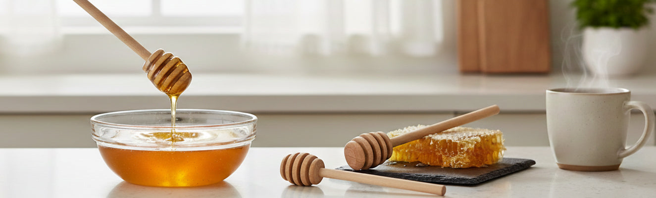 Wooden Honey Dipper Stick Guide