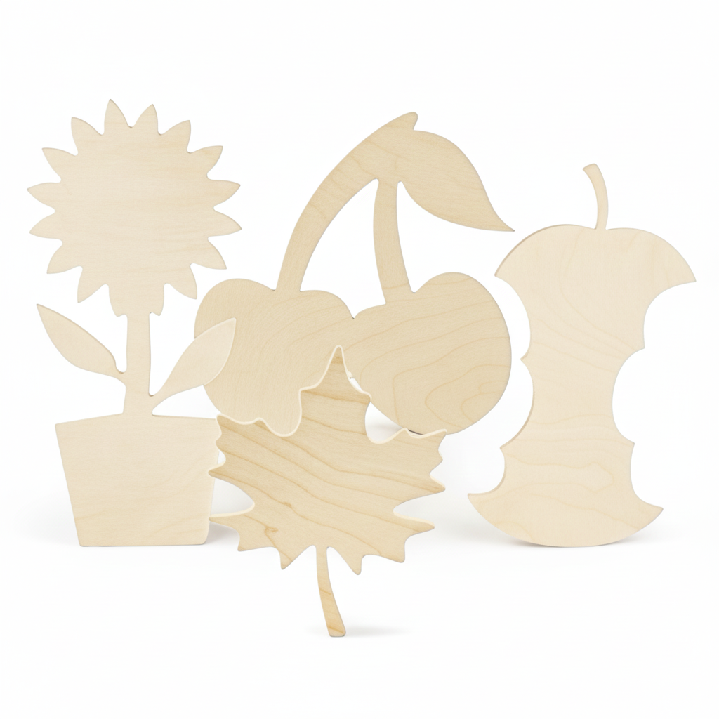Wood Nature and Fruit Cutouts